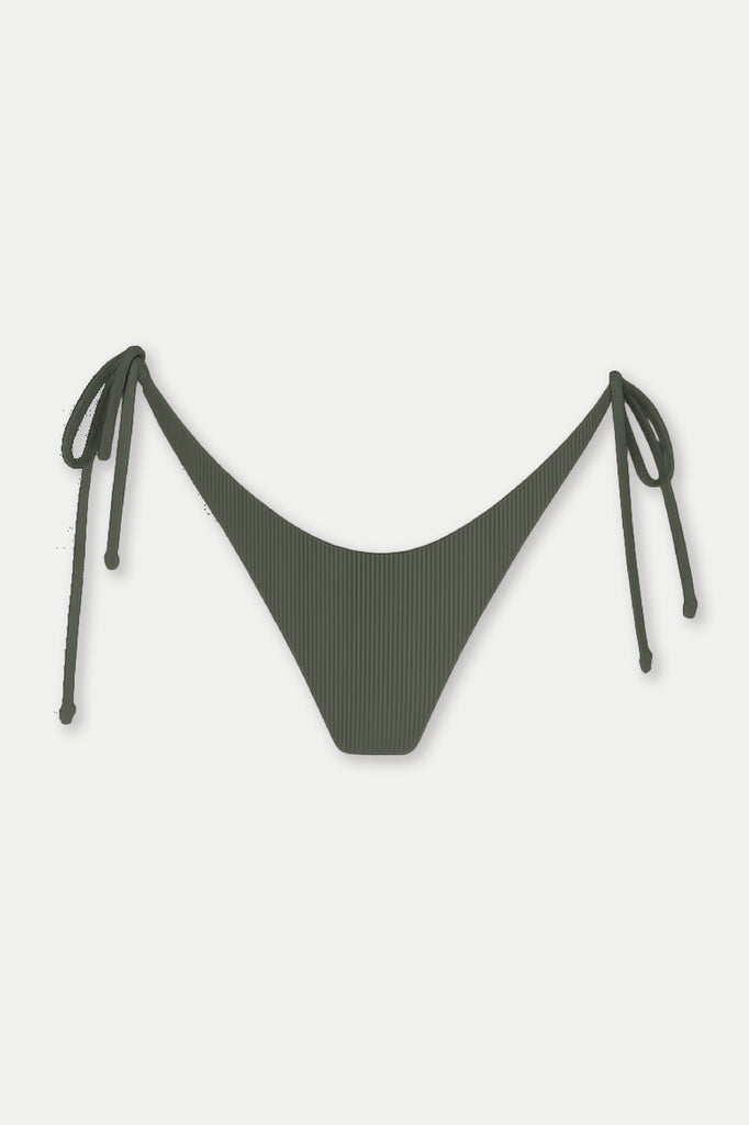 olive green ribbed tie side bottom