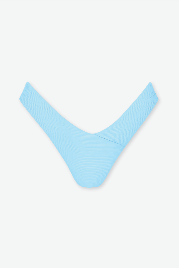 bright blue ribbed bikini bottoms
