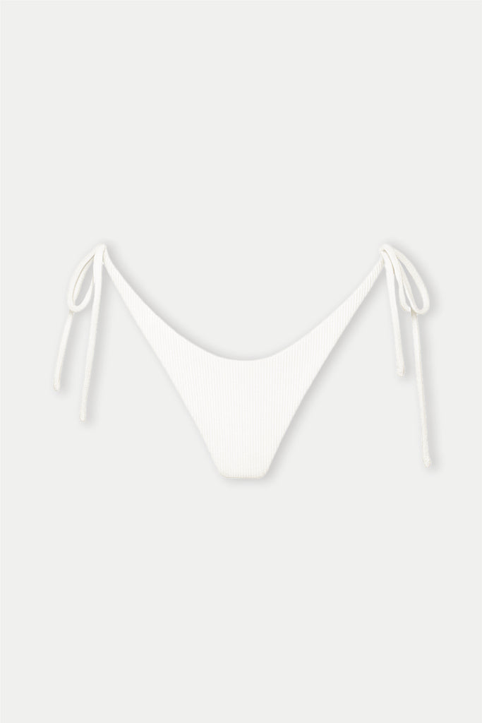 white ribbed tie side bikini